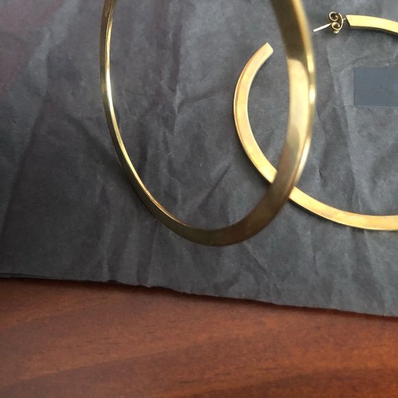 Oversized Handmade Brass Hoops - Picture 4 of 4